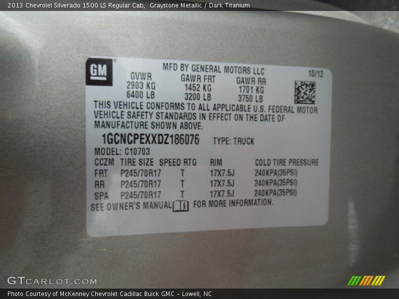 Graystone Metallic / Dark Titanium 2013 Chevrolet Silverado 1500 LS Regular Cab