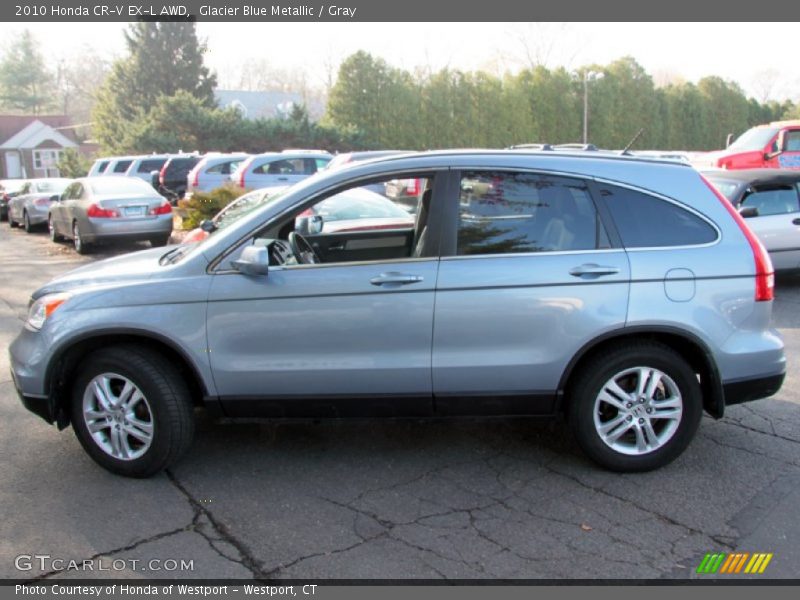 Glacier Blue Metallic / Gray 2010 Honda CR-V EX-L AWD