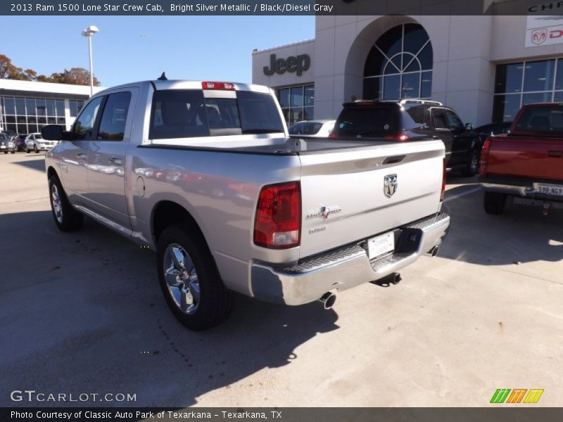 Bright Silver Metallic / Black/Diesel Gray 2013 Ram 1500 Lone Star Crew Cab