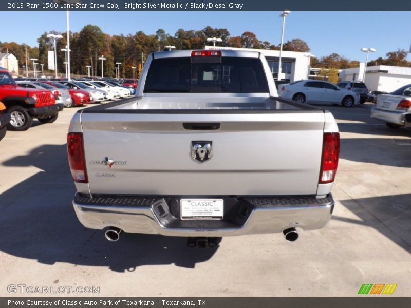 Bright Silver Metallic / Black/Diesel Gray 2013 Ram 1500 Lone Star Crew Cab