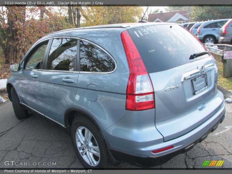 Glacier Blue Metallic / Gray 2010 Honda CR-V EX-L AWD