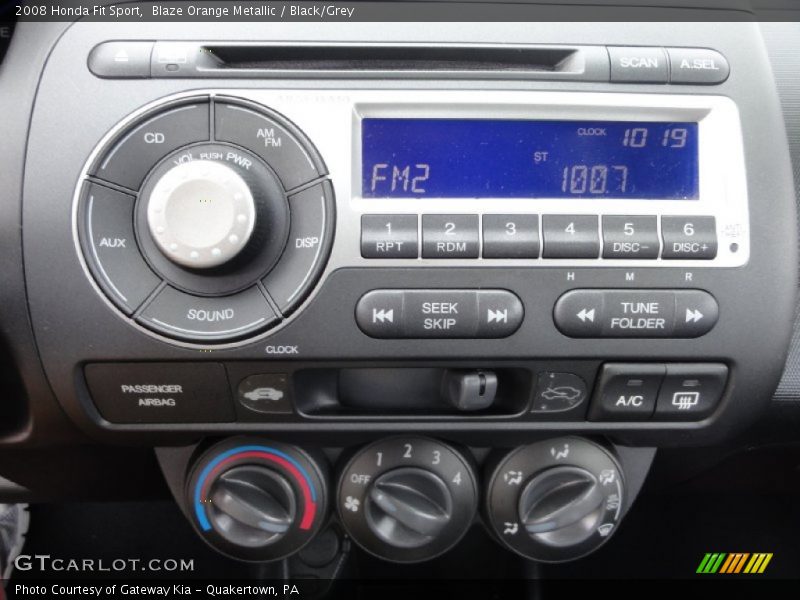 Blaze Orange Metallic / Black/Grey 2008 Honda Fit Sport