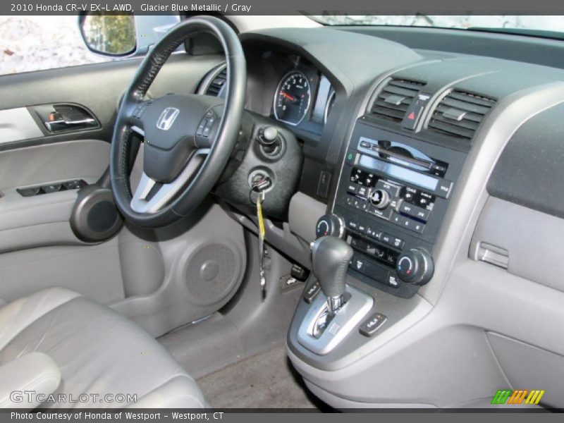 Glacier Blue Metallic / Gray 2010 Honda CR-V EX-L AWD