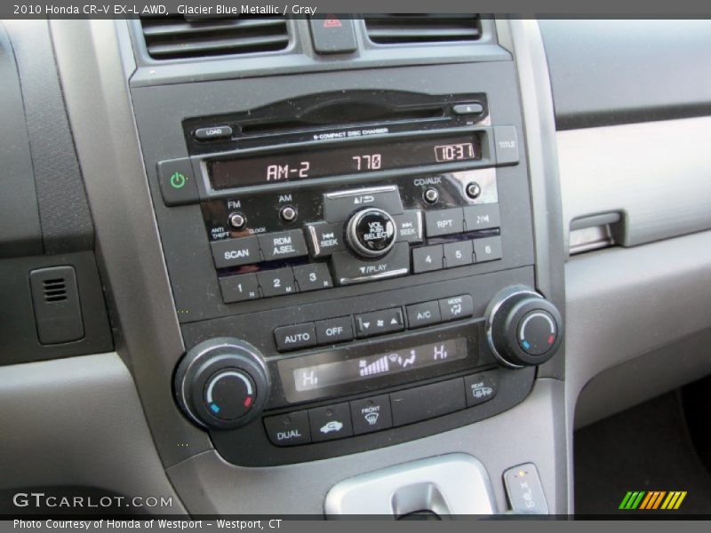 Glacier Blue Metallic / Gray 2010 Honda CR-V EX-L AWD