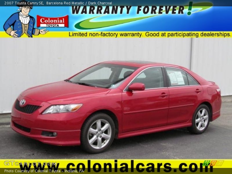 Barcelona Red Metallic / Dark Charcoal 2007 Toyota Camry SE