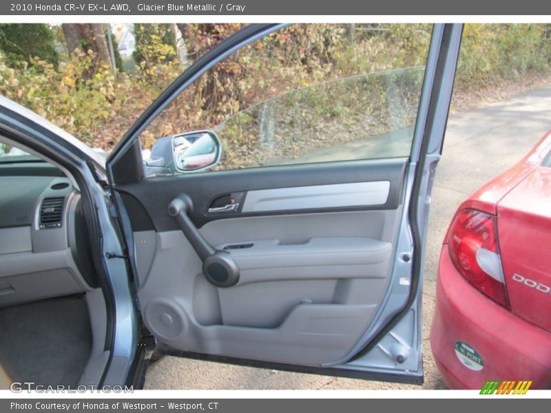 Glacier Blue Metallic / Gray 2010 Honda CR-V EX-L AWD