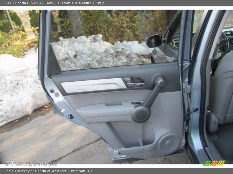 Glacier Blue Metallic / Gray 2010 Honda CR-V EX-L AWD