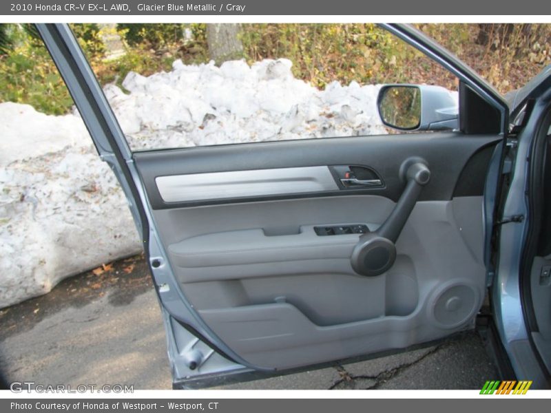 Glacier Blue Metallic / Gray 2010 Honda CR-V EX-L AWD