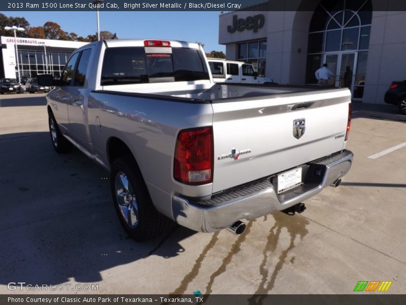Bright Silver Metallic / Black/Diesel Gray 2013 Ram 1500 Lone Star Quad Cab