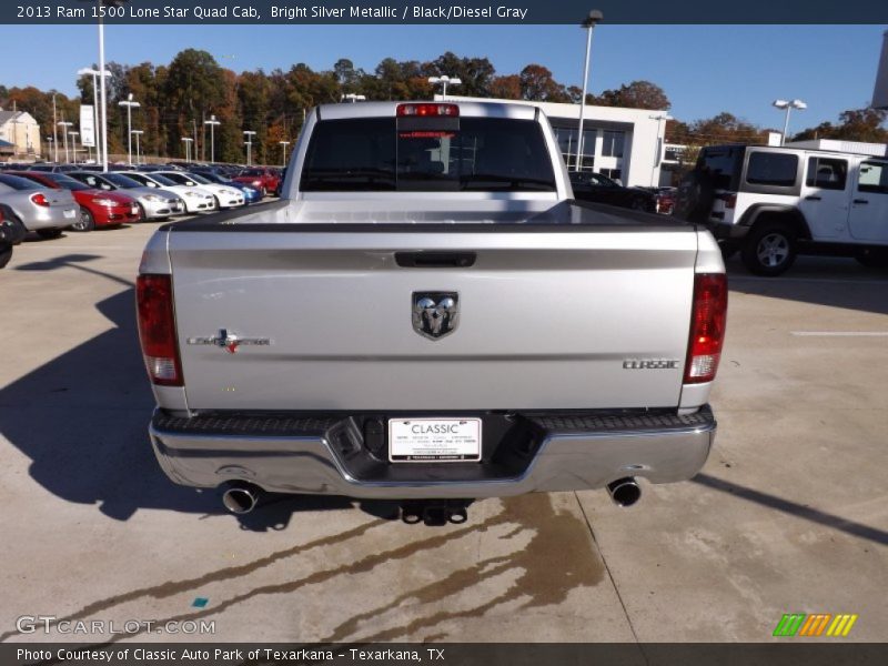 Bright Silver Metallic / Black/Diesel Gray 2013 Ram 1500 Lone Star Quad Cab