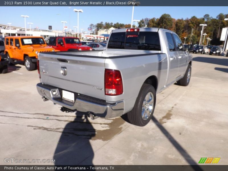 Bright Silver Metallic / Black/Diesel Gray 2013 Ram 1500 Lone Star Quad Cab