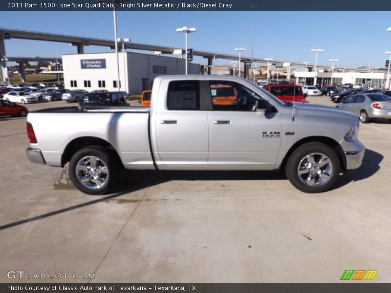 Bright Silver Metallic / Black/Diesel Gray 2013 Ram 1500 Lone Star Quad Cab