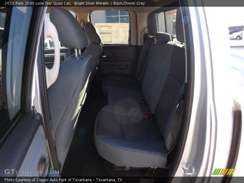 Bright Silver Metallic / Black/Diesel Gray 2013 Ram 1500 Lone Star Quad Cab