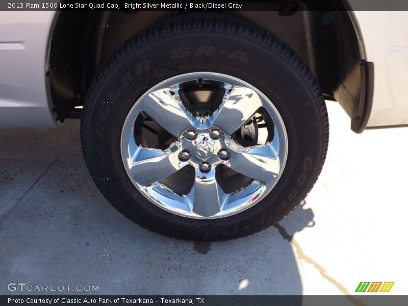Bright Silver Metallic / Black/Diesel Gray 2013 Ram 1500 Lone Star Quad Cab