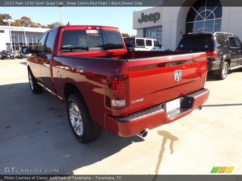 Deep Cherry Red Pearl / Black/Diesel Gray 2013 Ram 1500 Sport Quad Cab