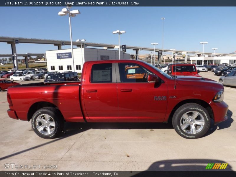 Deep Cherry Red Pearl / Black/Diesel Gray 2013 Ram 1500 Sport Quad Cab