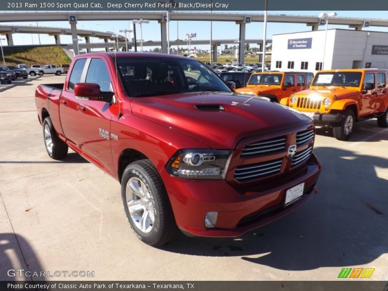 Deep Cherry Red Pearl / Black/Diesel Gray 2013 Ram 1500 Sport Quad Cab