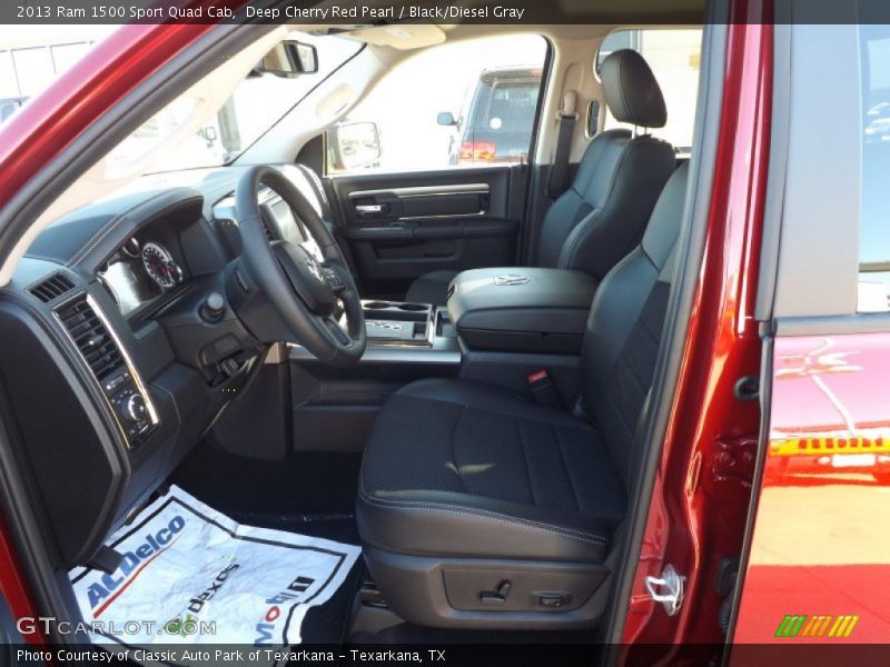 Deep Cherry Red Pearl / Black/Diesel Gray 2013 Ram 1500 Sport Quad Cab