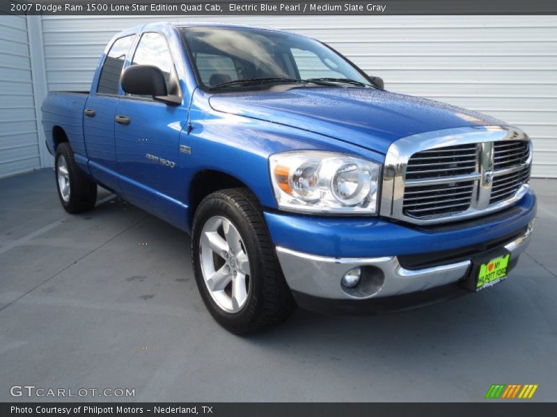 Electric Blue Pearl / Medium Slate Gray 2007 Dodge Ram 1500 Lone Star Edition Quad Cab