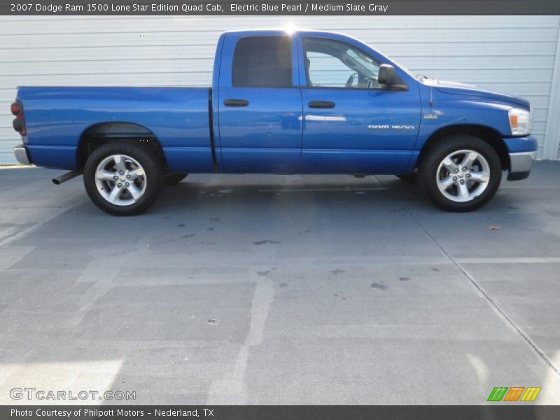 Electric Blue Pearl / Medium Slate Gray 2007 Dodge Ram 1500 Lone Star Edition Quad Cab