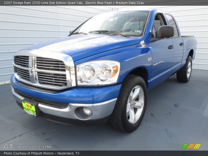 Electric Blue Pearl / Medium Slate Gray 2007 Dodge Ram 1500 Lone Star Edition Quad Cab