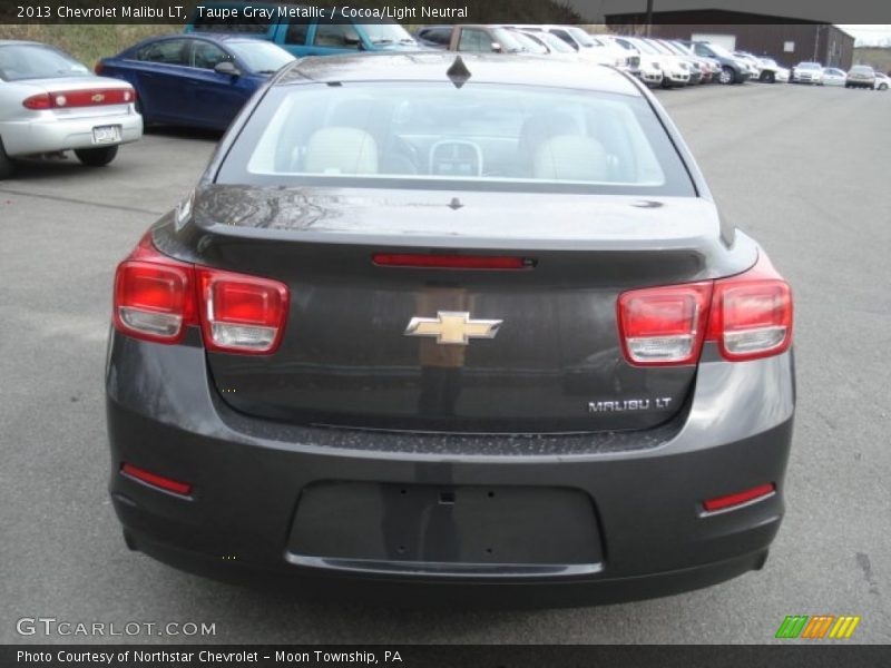 Taupe Gray Metallic / Cocoa/Light Neutral 2013 Chevrolet Malibu LT
