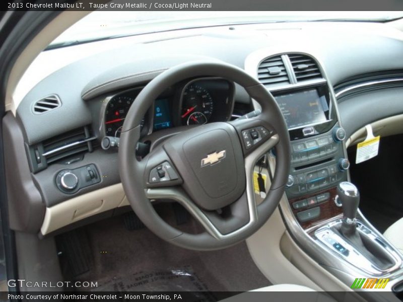 Taupe Gray Metallic / Cocoa/Light Neutral 2013 Chevrolet Malibu LT