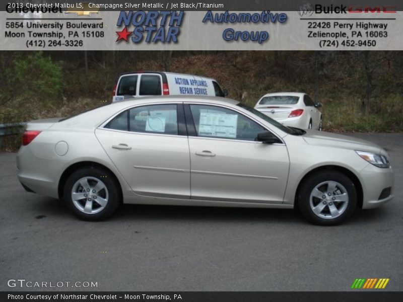 Champagne Silver Metallic / Jet Black/Titanium 2013 Chevrolet Malibu LS