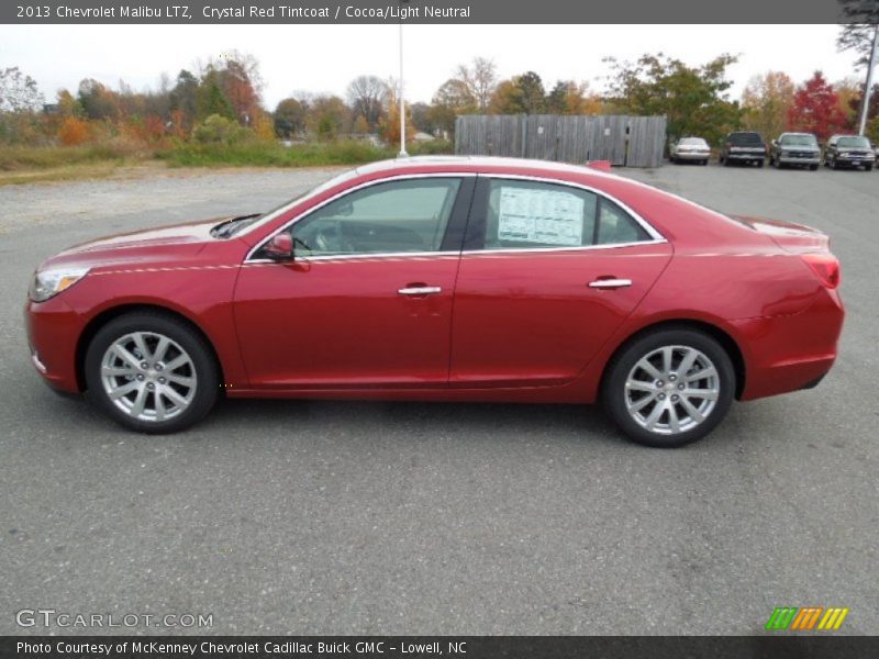 Crystal Red Tintcoat / Cocoa/Light Neutral 2013 Chevrolet Malibu LTZ