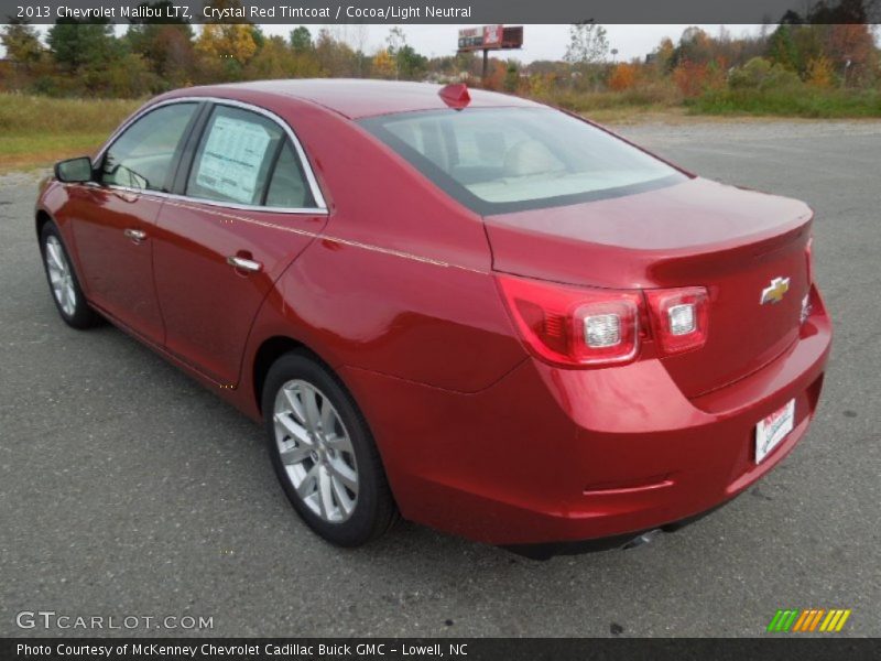 Crystal Red Tintcoat / Cocoa/Light Neutral 2013 Chevrolet Malibu LTZ