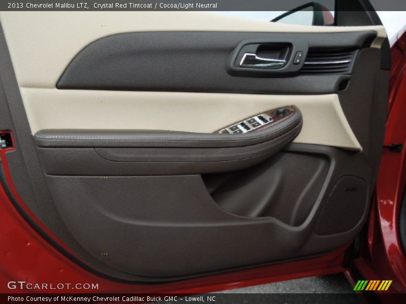 Crystal Red Tintcoat / Cocoa/Light Neutral 2013 Chevrolet Malibu LTZ