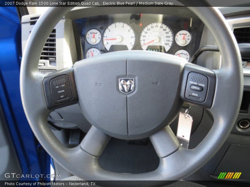 Electric Blue Pearl / Medium Slate Gray 2007 Dodge Ram 1500 Lone Star Edition Quad Cab