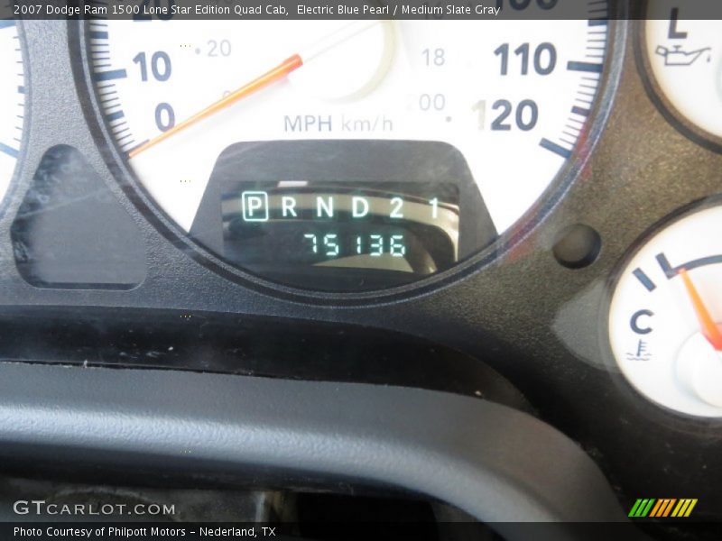 Electric Blue Pearl / Medium Slate Gray 2007 Dodge Ram 1500 Lone Star Edition Quad Cab