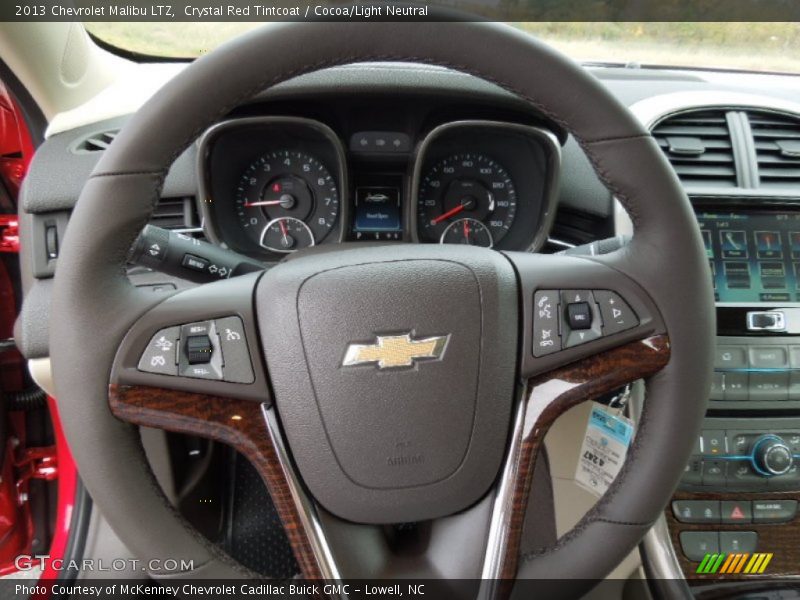 Crystal Red Tintcoat / Cocoa/Light Neutral 2013 Chevrolet Malibu LTZ