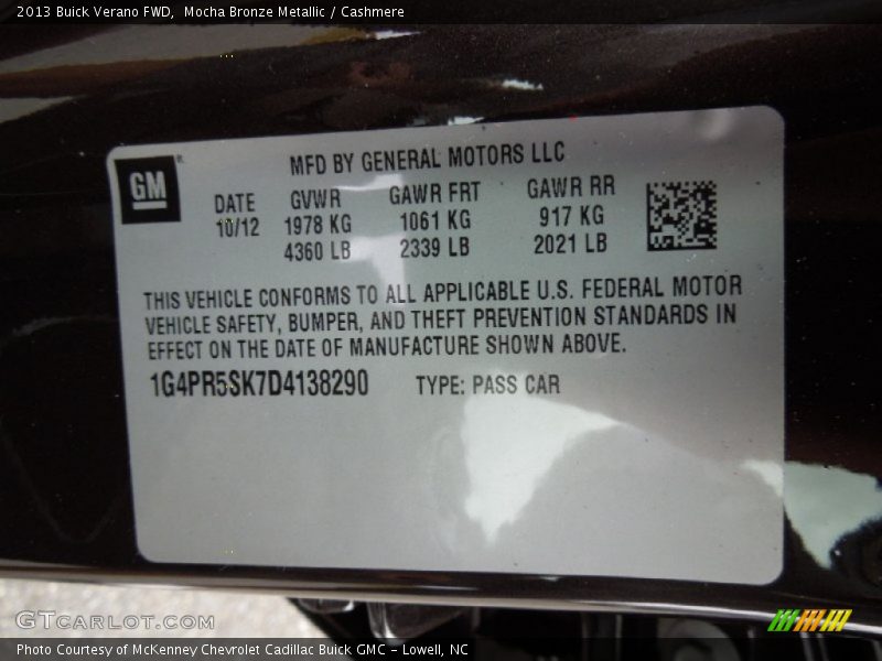 Mocha Bronze Metallic / Cashmere 2013 Buick Verano FWD