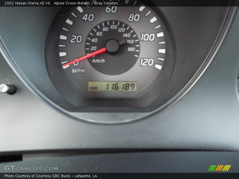 Alpine Green Metallic / Gray Celadon 2002 Nissan Xterra XE V6