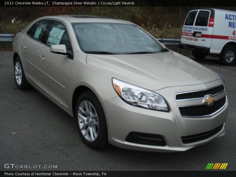 Champagne Silver Metallic / Cocoa/Light Neutral 2013 Chevrolet Malibu LT