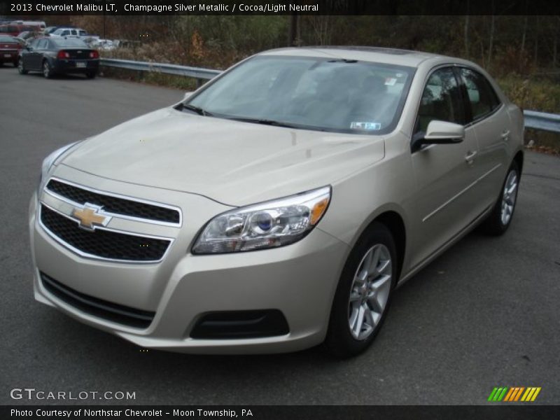 Champagne Silver Metallic / Cocoa/Light Neutral 2013 Chevrolet Malibu LT