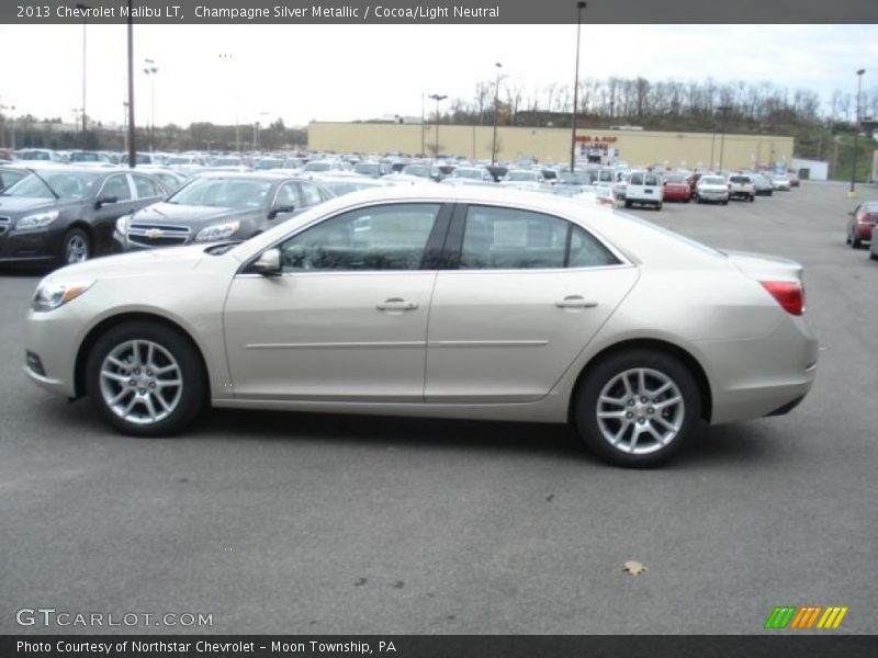 Champagne Silver Metallic / Cocoa/Light Neutral 2013 Chevrolet Malibu LT