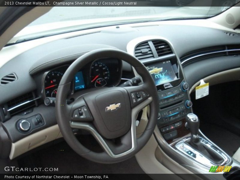 Champagne Silver Metallic / Cocoa/Light Neutral 2013 Chevrolet Malibu LT