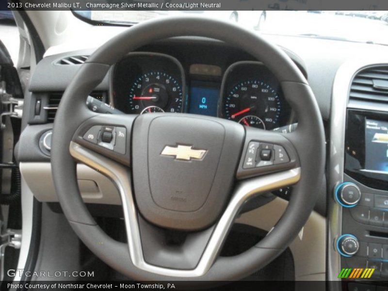 Champagne Silver Metallic / Cocoa/Light Neutral 2013 Chevrolet Malibu LT