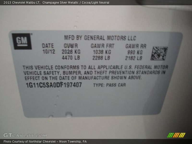 Champagne Silver Metallic / Cocoa/Light Neutral 2013 Chevrolet Malibu LT