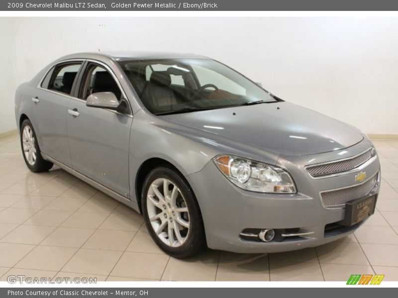 Golden Pewter Metallic / Ebony/Brick 2009 Chevrolet Malibu LTZ Sedan