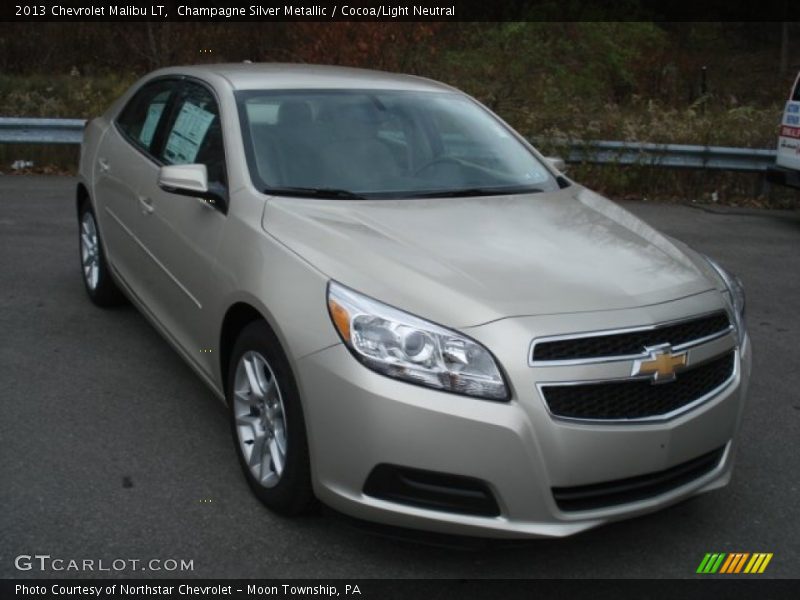 Champagne Silver Metallic / Cocoa/Light Neutral 2013 Chevrolet Malibu LT