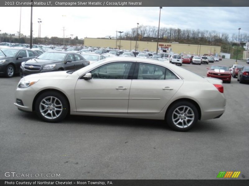 Champagne Silver Metallic / Cocoa/Light Neutral 2013 Chevrolet Malibu LT