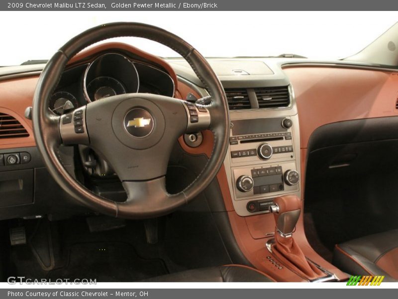 Golden Pewter Metallic / Ebony/Brick 2009 Chevrolet Malibu LTZ Sedan