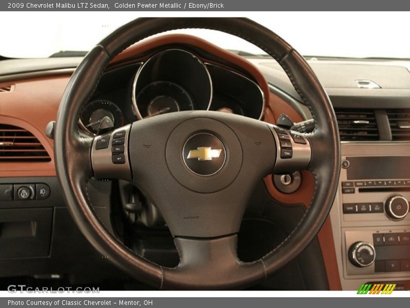 Golden Pewter Metallic / Ebony/Brick 2009 Chevrolet Malibu LTZ Sedan