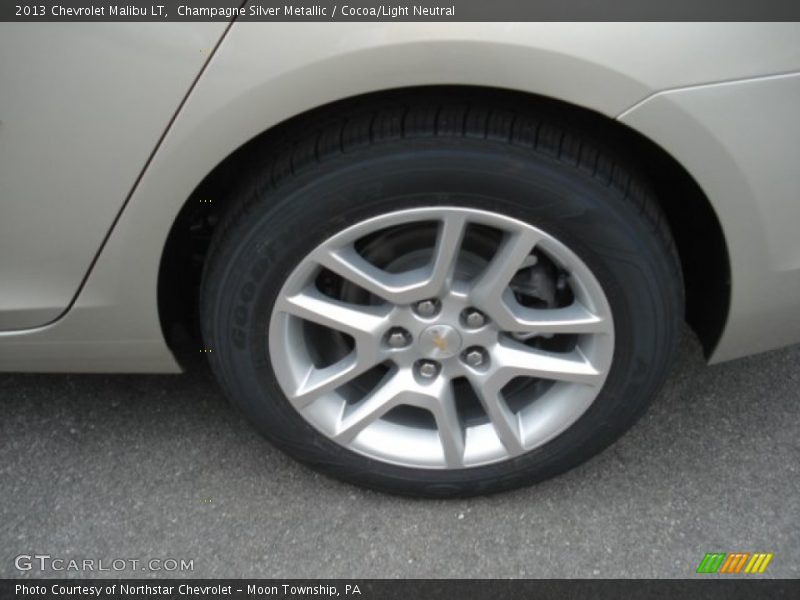 Champagne Silver Metallic / Cocoa/Light Neutral 2013 Chevrolet Malibu LT