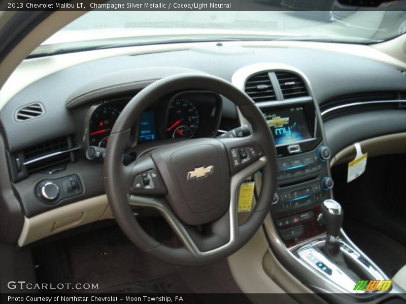 Champagne Silver Metallic / Cocoa/Light Neutral 2013 Chevrolet Malibu LT