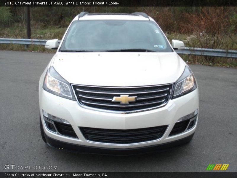 White Diamond Tricoat / Ebony 2013 Chevrolet Traverse LT AWD